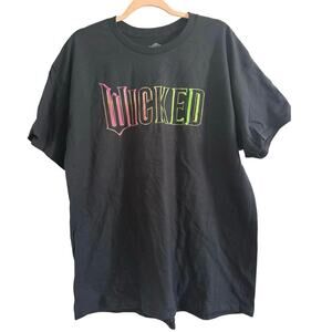 WICKED Movie Logo Black Tee T-Shirt Glinda Elphaba Galinda - Unisex XL - NWOT